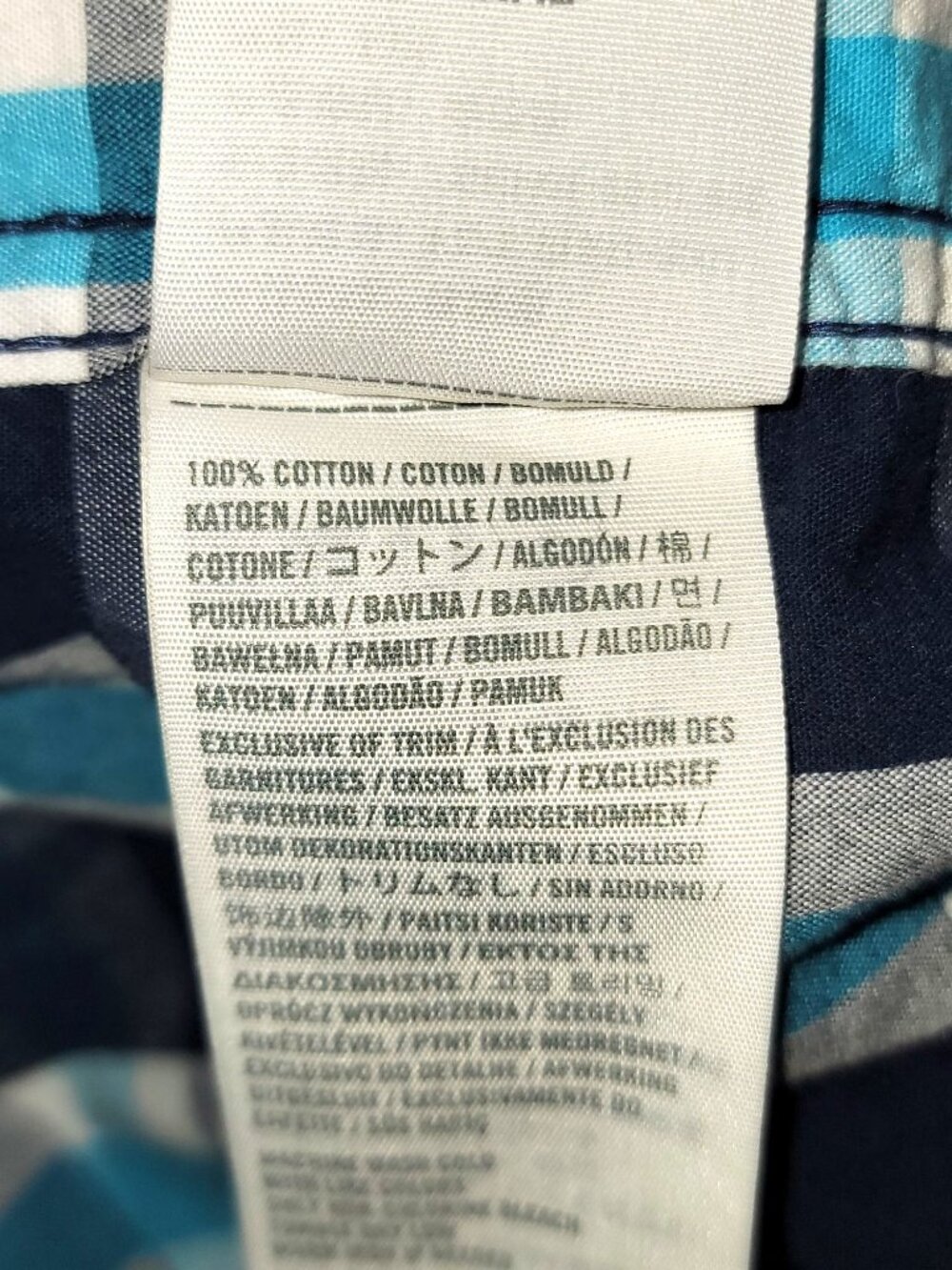 Hollister Men's Blue White Plaid Button Up Shirt Cotton Casual Logo Size L - Picture 5 of 5